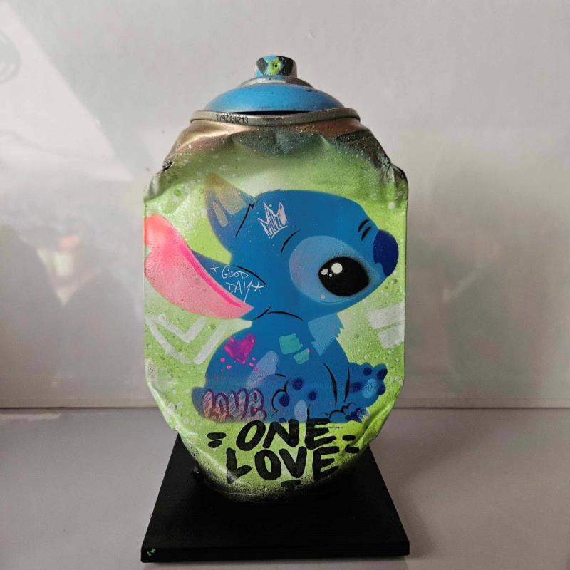 Skulptur Baby Stitch von Kedarone | Skulptur Pop-Art Pop-Ikonen Graffiti Acryl