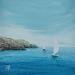 Painting Visite des calanques by Blandin Magali | Painting Figurative Landscapes Oil