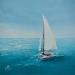 Painting Le catamaran by Blandin Magali | Painting Figurative Landscapes Oil