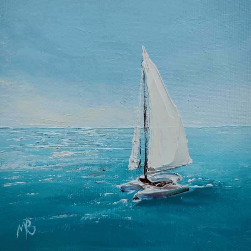 Painting Le catamaran by Blandin Magali | Painting Figurative Landscapes Oil