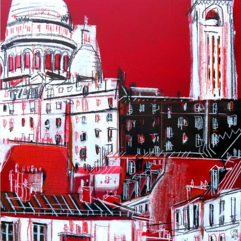 Painting Mariage du printemps et de l'automne by Anicet Olivier | Painting Figurative Urban Architecture Acrylic Pastel