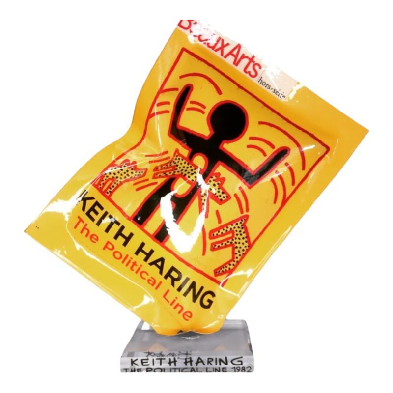 Sculpture Beaux Arts Keith Haring par Atelier RingArt | Sculpture Pop-art Icones Pop Urbain Collage Résine Upcycling