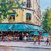 Painting LES DEUX MAGOTS A PARIS by Euger | Painting Figurative Society Urban Life style Acrylic