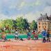 Painting JARDINS DU LUXEMBOURG A PARIS by Euger | Painting Figurative Society Urban Life style Acrylic