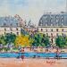 Painting LE SACRE COEUR DE MONTMARTRE, VU DU JARDIN DES TUILERIES by Euger | Painting Figurative Society Urban Life style Acrylic