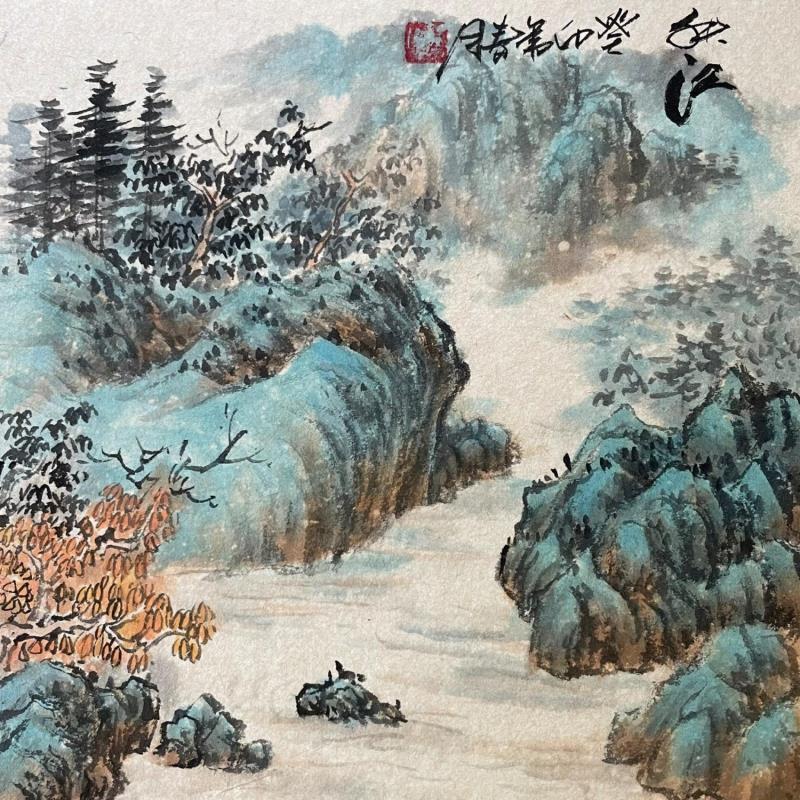 Gemälde  Autumn River  von Yu Huan Huan | Gemälde Figurativ Landschaften Tinte