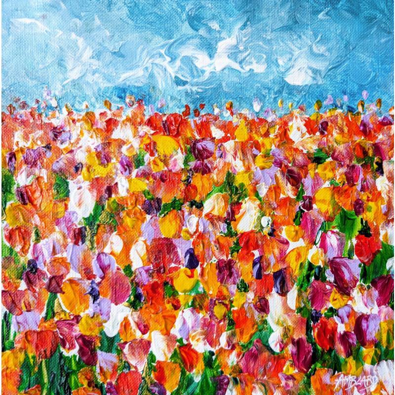 Painting Mosaique de fleurs by Florence Amblard | Painting
