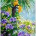 Gemälde Petit palmiers et  rhodo von Amblard Florence | Gemälde