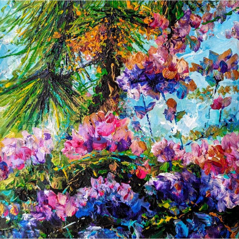 Painting Palmiers et Rhodo by Amblard Florence | Painting