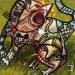 Gemälde Carabistouille le Chat von Doudoudidon | Gemälde Art brut Alltagsszenen Akt Acryl
