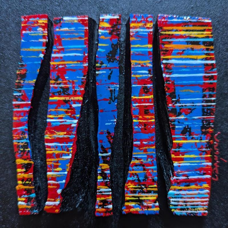 Painting Bc5 street fine rouge bleu by Langeron Luc | Painting Subject matter Wood Acrylic Resin
