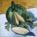 Painting Zucchini slice by Ulrich Julia | Painting Figurative Wood Oil