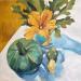 Peinture Zucchini bouquet par Ulrich Julia | Tableau Figuratif Bois Huile