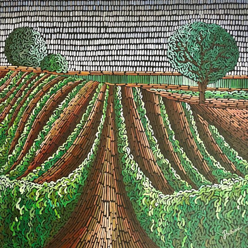 Peinture vignes par Dmitrieva Daria | Tableau Impressionnisme Acrylique Nature, Paysages