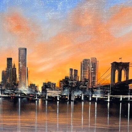 Gemälde Manhattan sous un voile rosé von Guillet Jerome | Gemälde Figurativ Öl