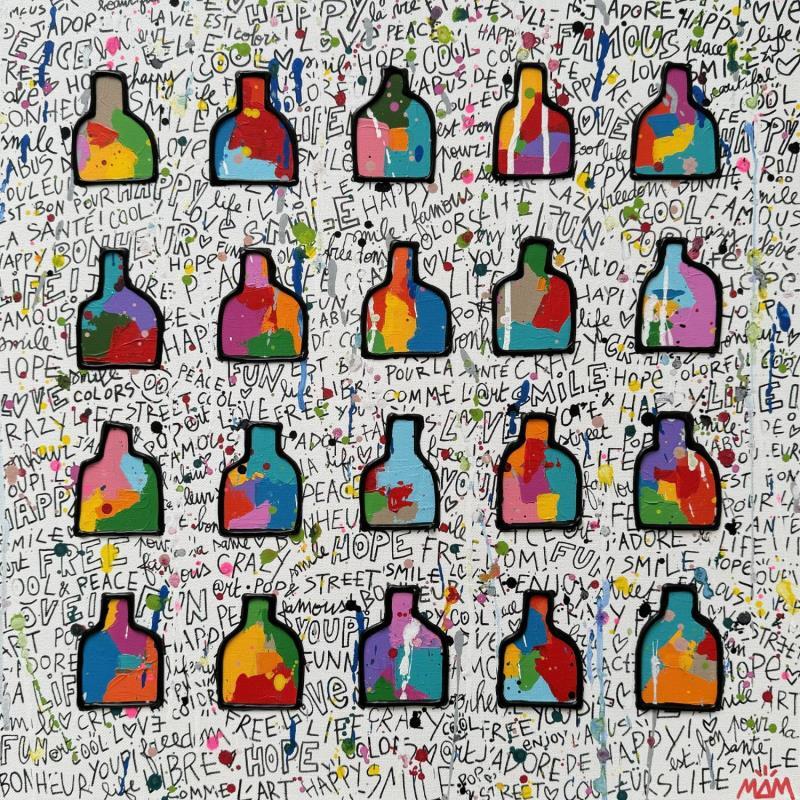 Painting ABUS DE COULEURS by Mam | Painting Pop-art Acrylic Black & White, Pop icons, Still-life