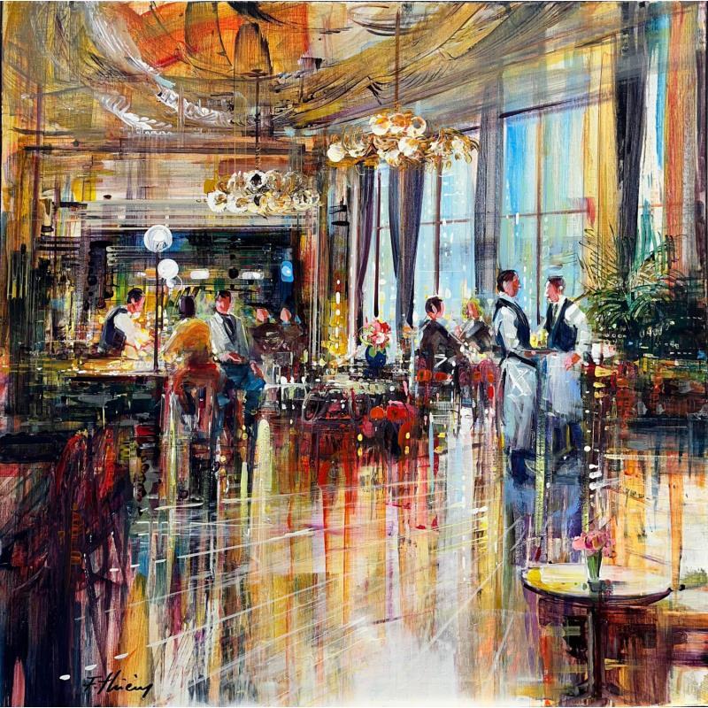 Painting Rencontre au comptoir  by Frédéric Thiery | Painting Figurative Acrylic