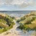 Painting Vanuit de duinen 4 24ws426 by Lynden (van) Heleen | Painting Figurative Landscapes Marine Oil