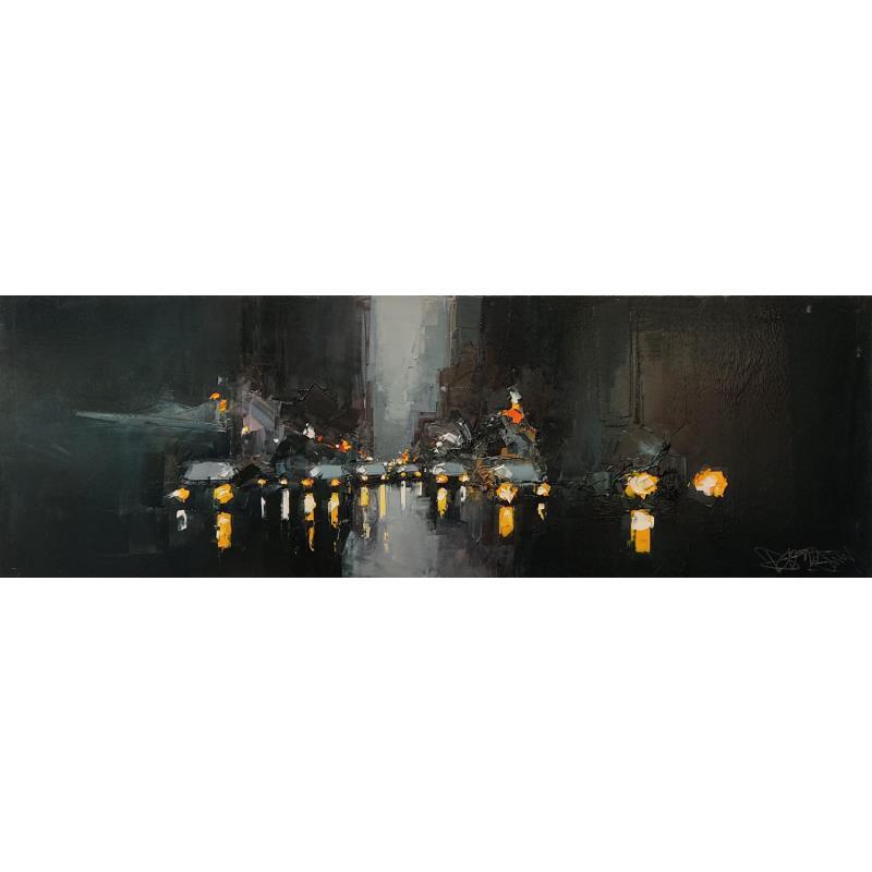 Peinture Traffic by night par Castan Daniel | Tableau Figuratif Huile