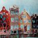 Painting Side by side in Amsterdam by Rodrigues Bené | Painting Figurative Urban Acrylic