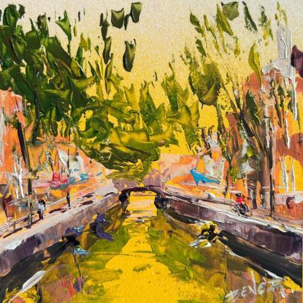 Painting Canal memories by Rodrigues Bené | Painting Figurative Acrylic Urban