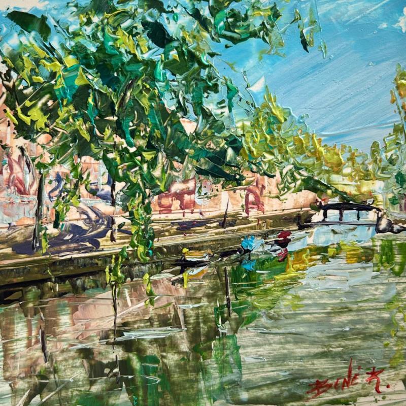 Painting Farewell to the Canals by Rodrigues Bené | Painting Figurative Urban Acrylic