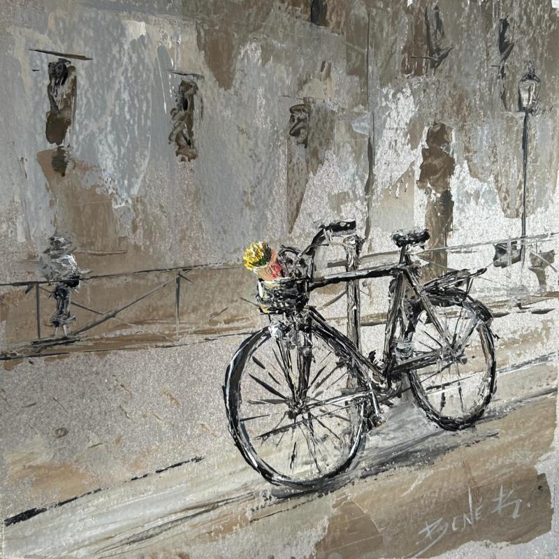 Peinture Life on two wheels par Rodrigues Bené | Tableau Figuratif Urbain Huile Acrylique