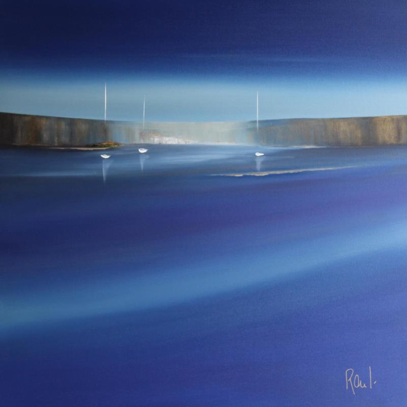 Painting Evasion 66 by Roussel Marie-Ange et Fanny | Painting Figurative Marine Minimalist Oil