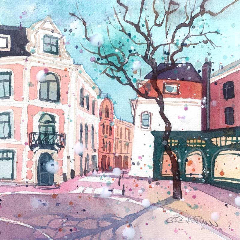 Painting NO.  24192  THE HAGUE  DENNEWEG by Thurnherr Edith | Painting Subject matter Urban Watercolor