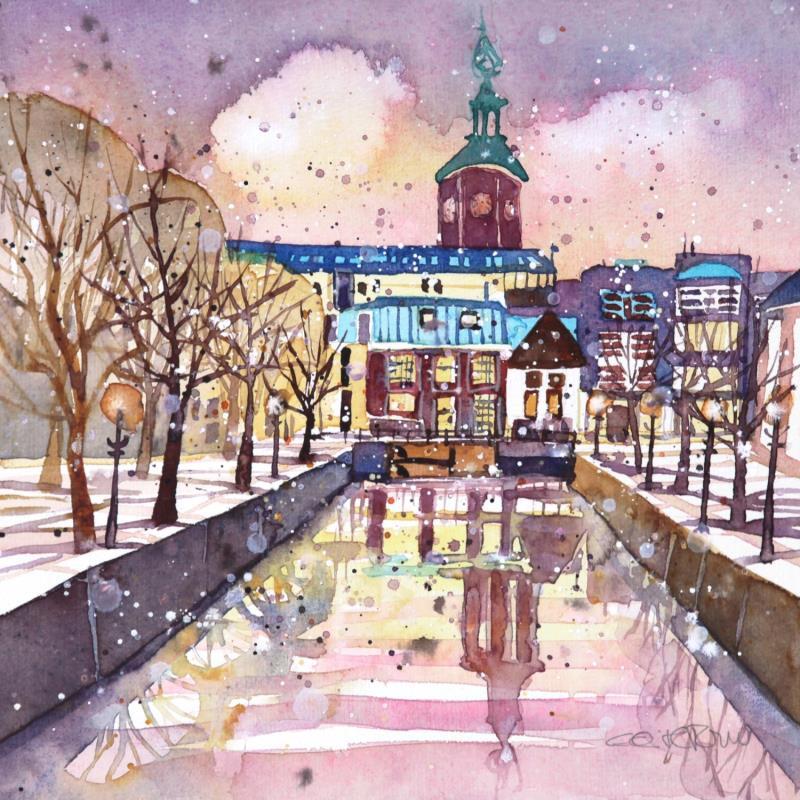 Painting NO.  24196  THE HAGUE  PRINSESSEWAL by Thurnherr Edith | Painting Subject matter Urban Watercolor