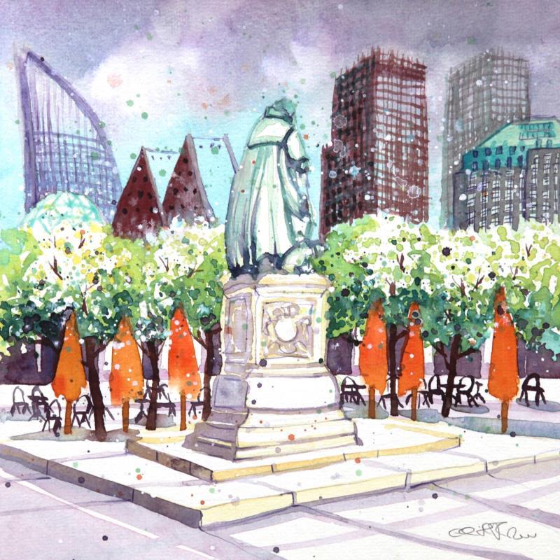 Painting NO.  24202 THE HAGUE  HET PLEIN by Thurnherr Edith | Painting Subject matter Watercolor Pop icons, Urban