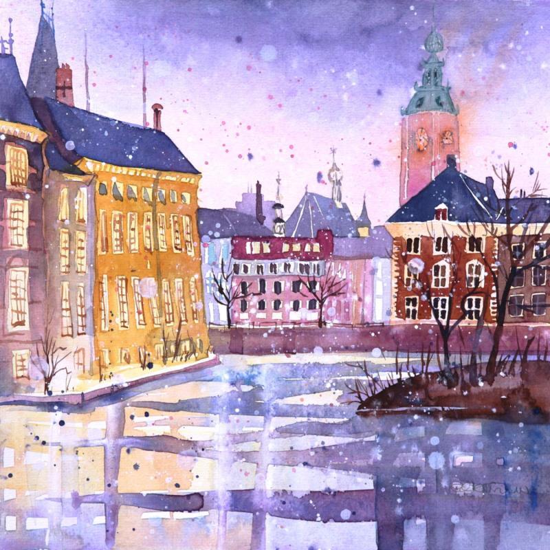 Painting NO.  24209  THE HAGUE  HOFVIJVER by Thurnherr Edith | Painting Subject matter Watercolor Urban