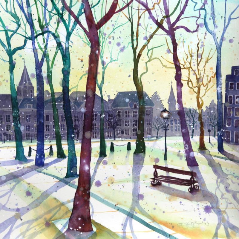 Painting NO.  24214  THE HAGUE  LANGE VOORHOUT by Thurnherr Edith | Painting Subject matter Urban Watercolor