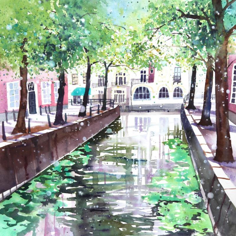 Painting NO.  24215  THE HAGUE  HOUTWEG by Thurnherr Edith | Painting Subject matter Urban Watercolor