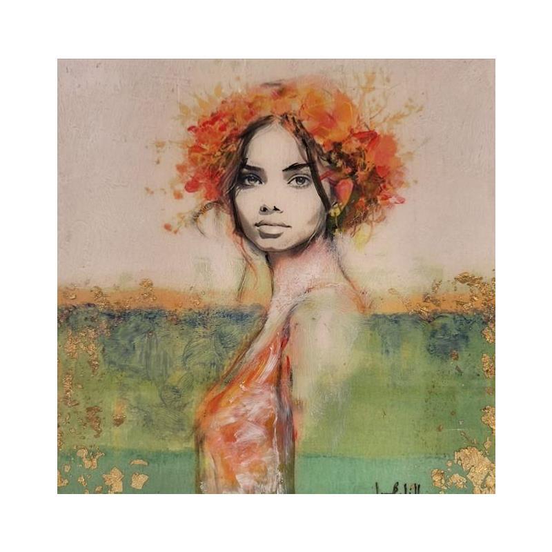 Painting La Nuri II by Bofill Laura | Painting Figurative Portrait Wood Acrylic Resin