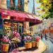 Painting Parisian Flower Shop by Pigni Diana | Painting Figurative Oil