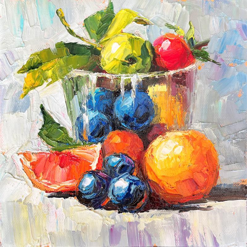 Painting Juicy Fruits by Pigni Diana | Painting Figurative Oil Pop icons, Still-life