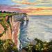 Painting Golden Hour at Etretat by Pigni Diana | Painting Figurative Oil