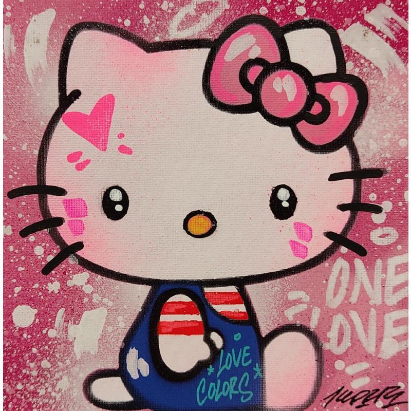 Gemälde Hello kitty von Kedarone | Gemälde Pop-Art Pop-Ikonen Graffiti Acryl