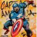 Gemälde Captain America von Kedarone | Gemälde Pop-Art Pop-Ikonen Graffiti Acryl