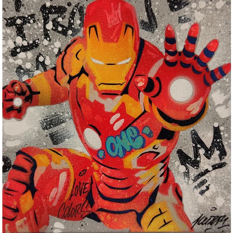 Peinture Iron Man par Kedarone | Tableau Pop-art Icones Pop Graffiti Acrylique