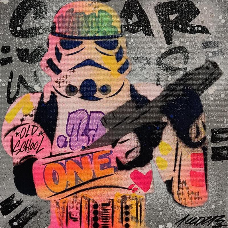 Gemälde Stormtrooper von Kedarone | Gemälde Pop-Art Pop-Ikonen Graffiti Acryl