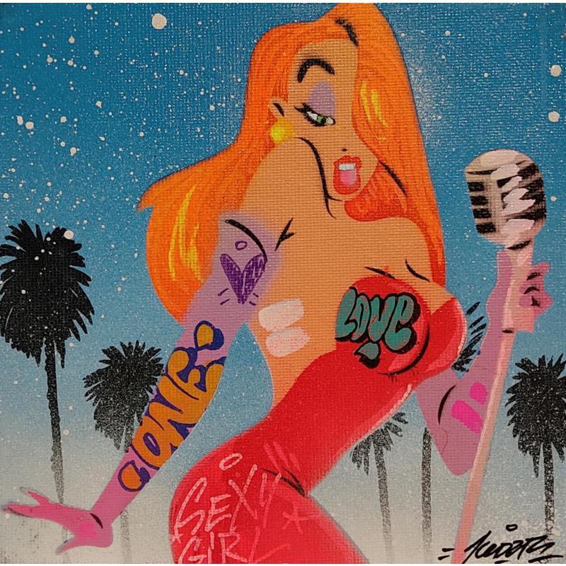 Peinture Jessica Rabbit par Kedarone | Tableau Pop-art Icones Pop Graffiti Acrylique