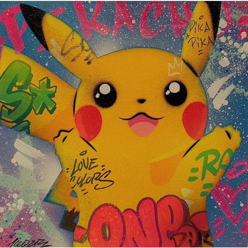 Gemälde Pika Baby von Kedarone | Gemälde Pop-Art Pop-Ikonen Graffiti Acryl