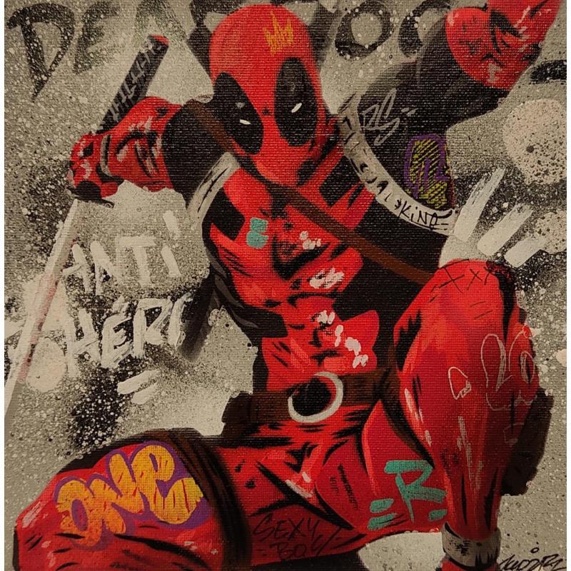 Gemälde Deadpool von Kedarone | Gemälde Pop-Art Pop-Ikonen Graffiti Acryl