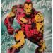 Gemälde Iron man vintage von Kedarone | Gemälde Pop-Art Pop-Ikonen Graffiti Acryl