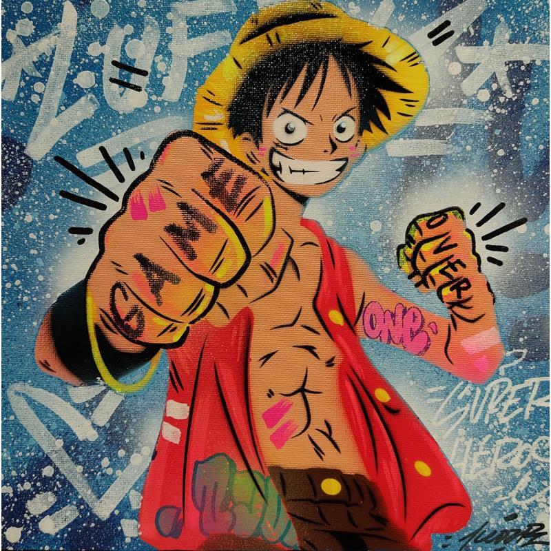 Painting Luffy One by Kedarone | Painting Pop-art Pop icons Graffiti Acrylic