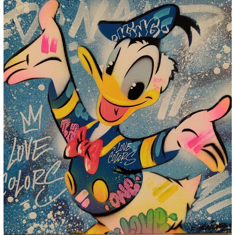 Gemälde Donald Duck von Kedarone | Gemälde Pop-Art Pop-Ikonen Graffiti Acryl