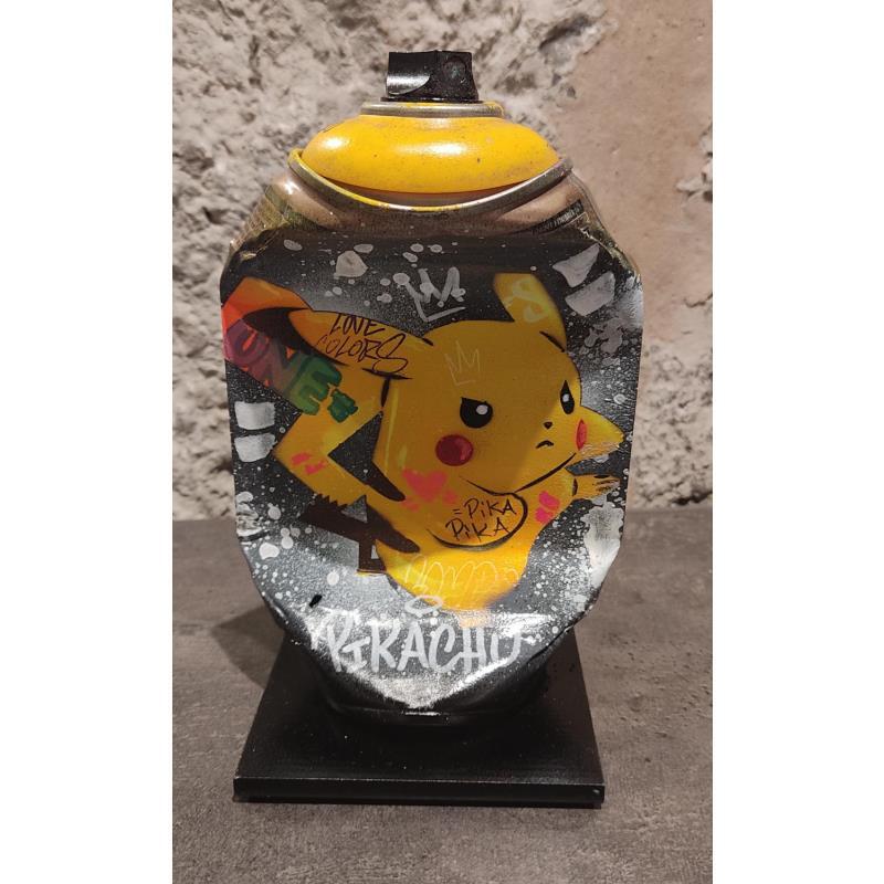 Skulptur Pikachu Fight von Kedarone | Skulptur Pop-Art Acryl, Graffiti Pop-Ikonen