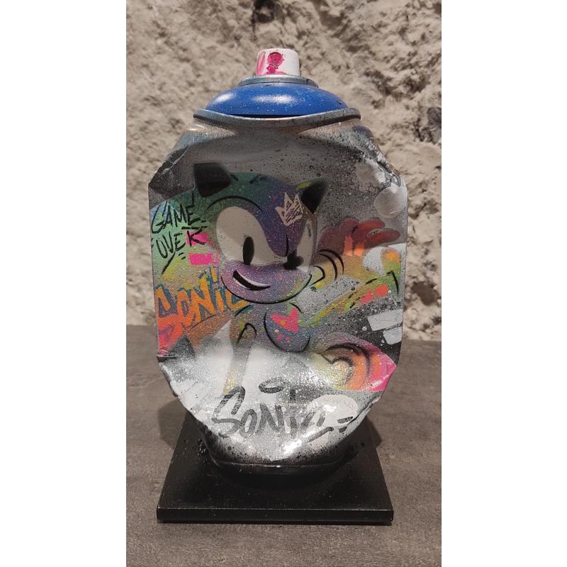 Sculpture Sonic King par Kedarone | Sculpture Pop-art Icones Pop Graffiti Acrylique